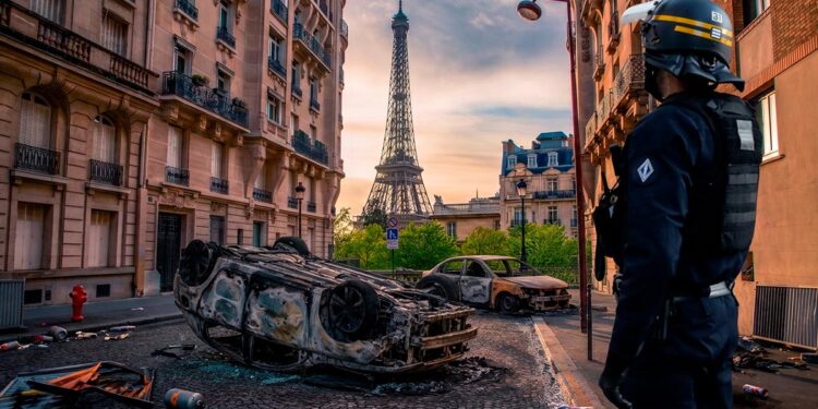Francia disturbios incendios